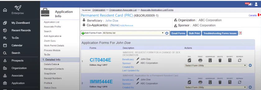 screenshot of INSZoom