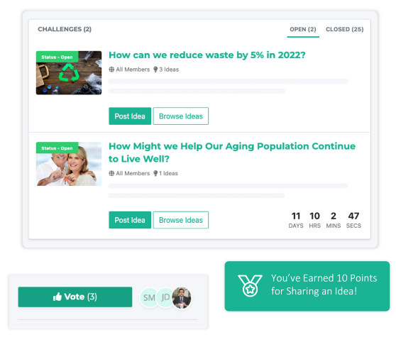 screenshot of Ideawake