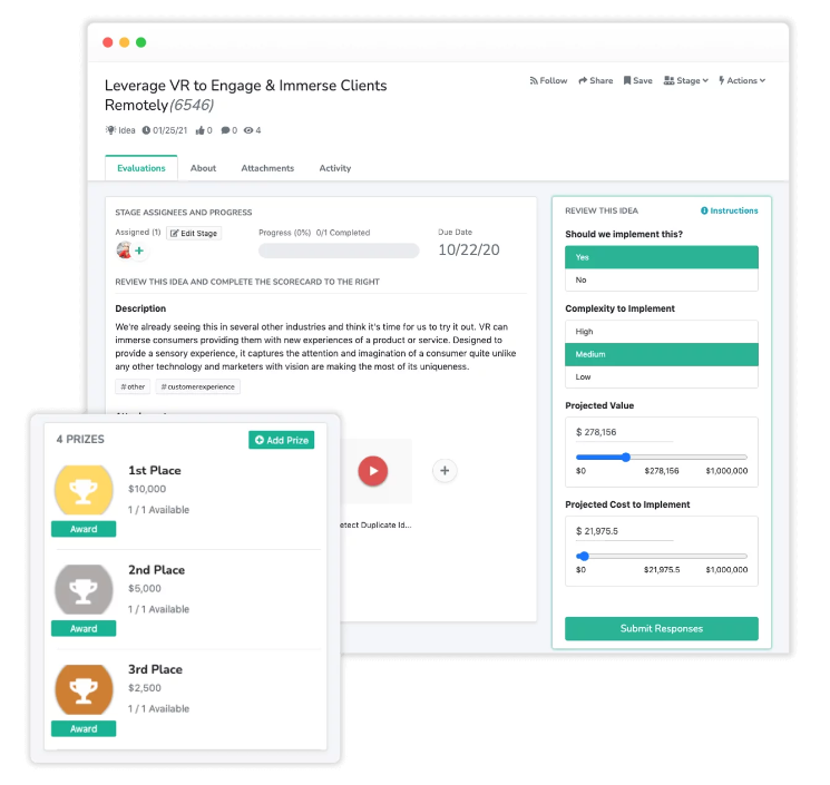 screenshot of Ideawake