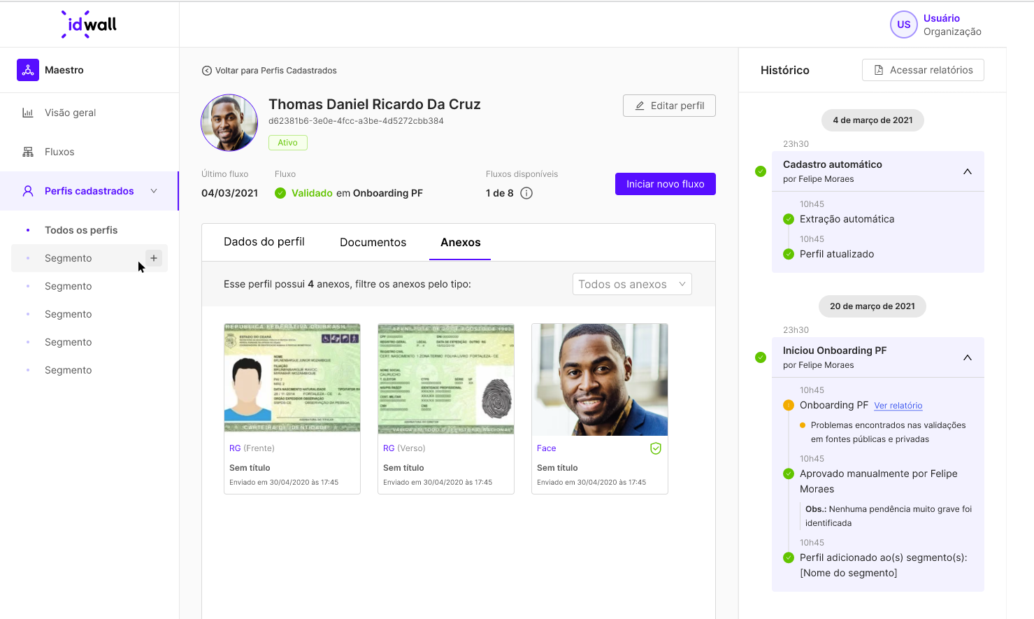 screenshot of Idwall