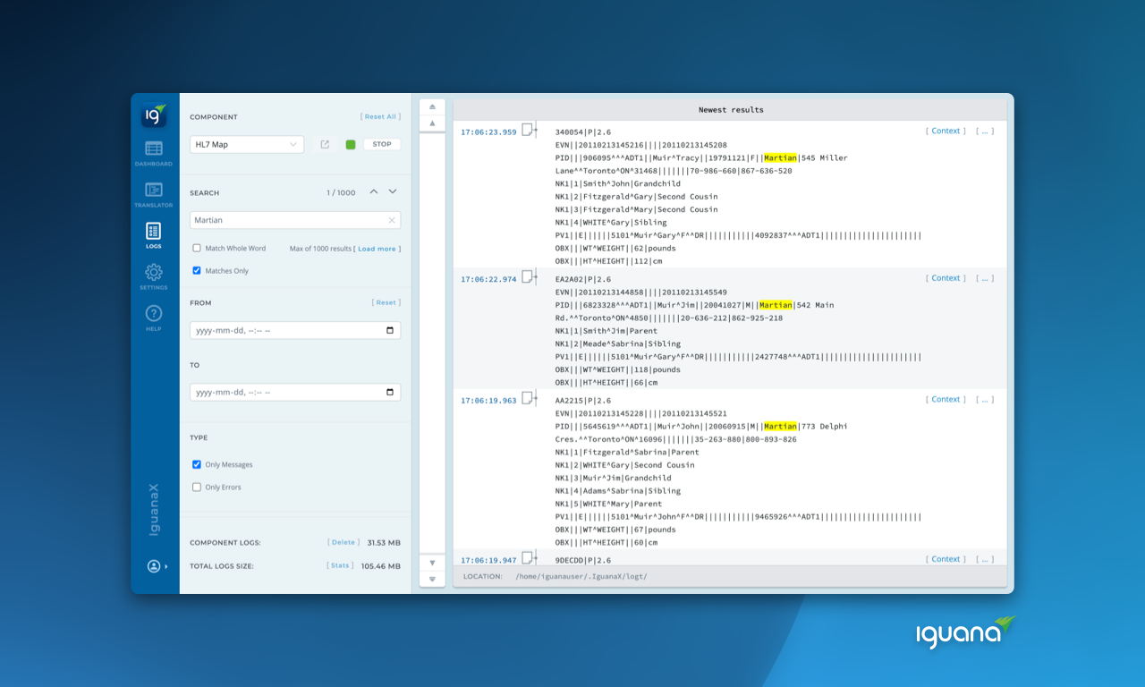 screenshot of Iguana