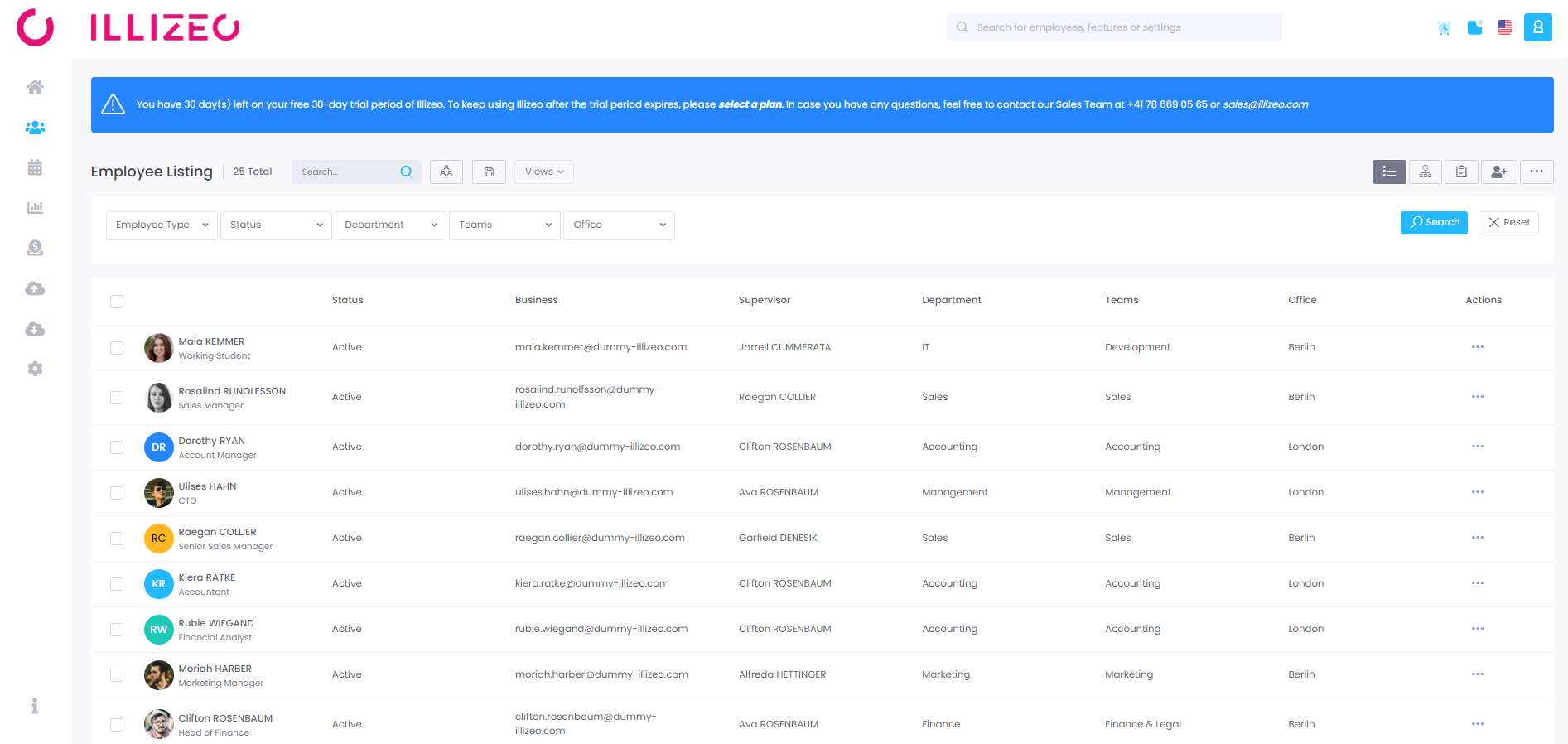 screenshot of Illizeo