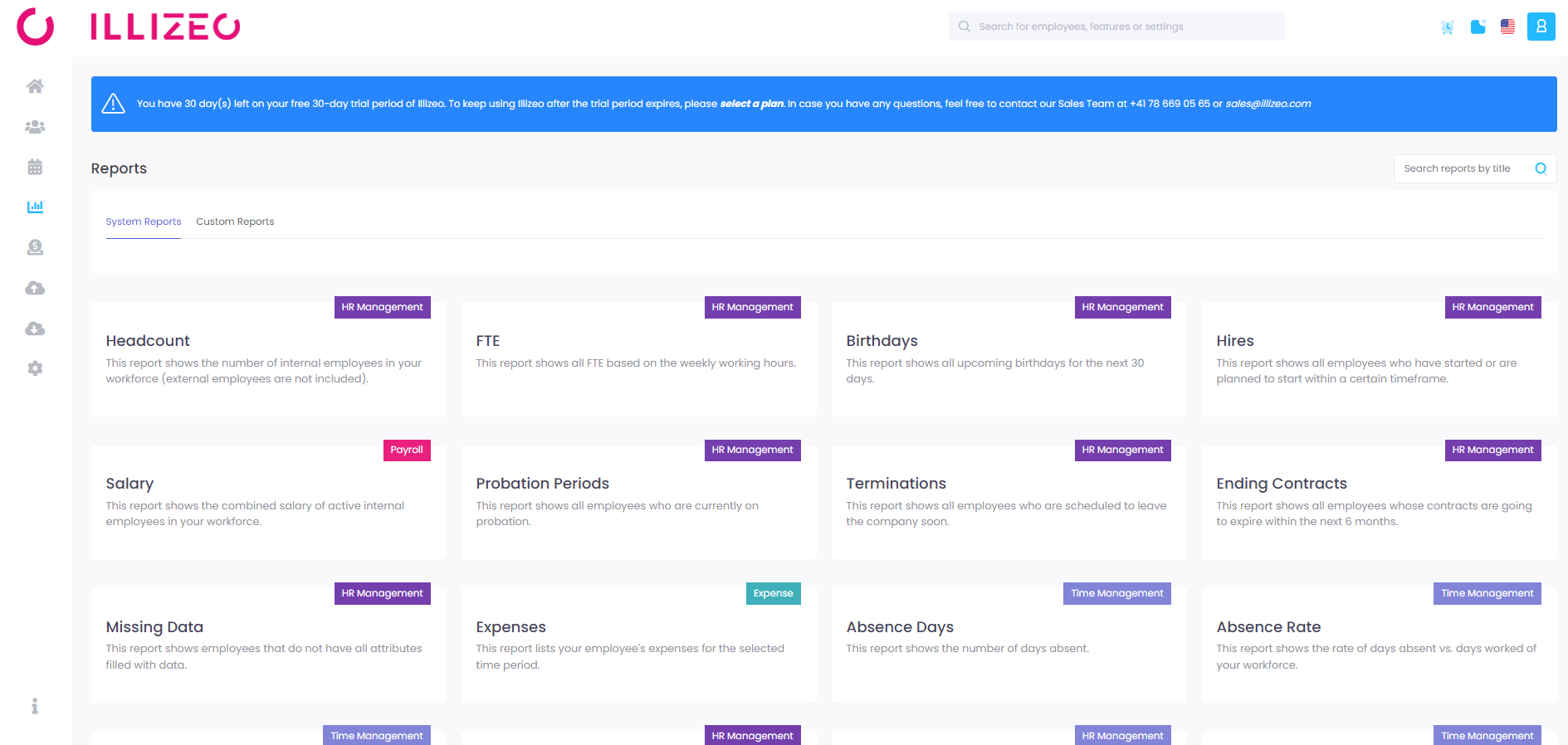 screenshot of Illizeo