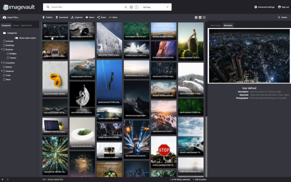 screenshot of ImageVault