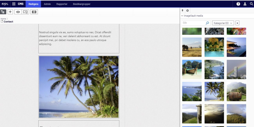 screenshot of ImageVault