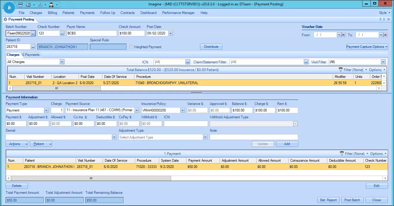 screenshot of ImagineBilling