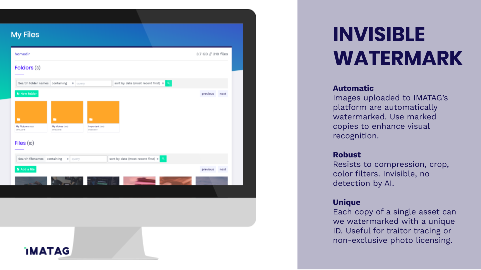 screenshot of Imatag