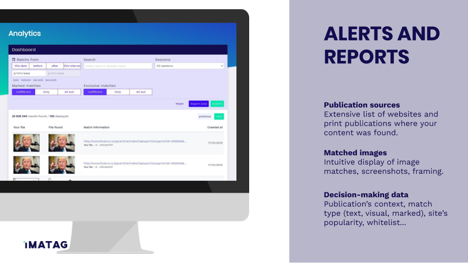 screenshot of Imatag