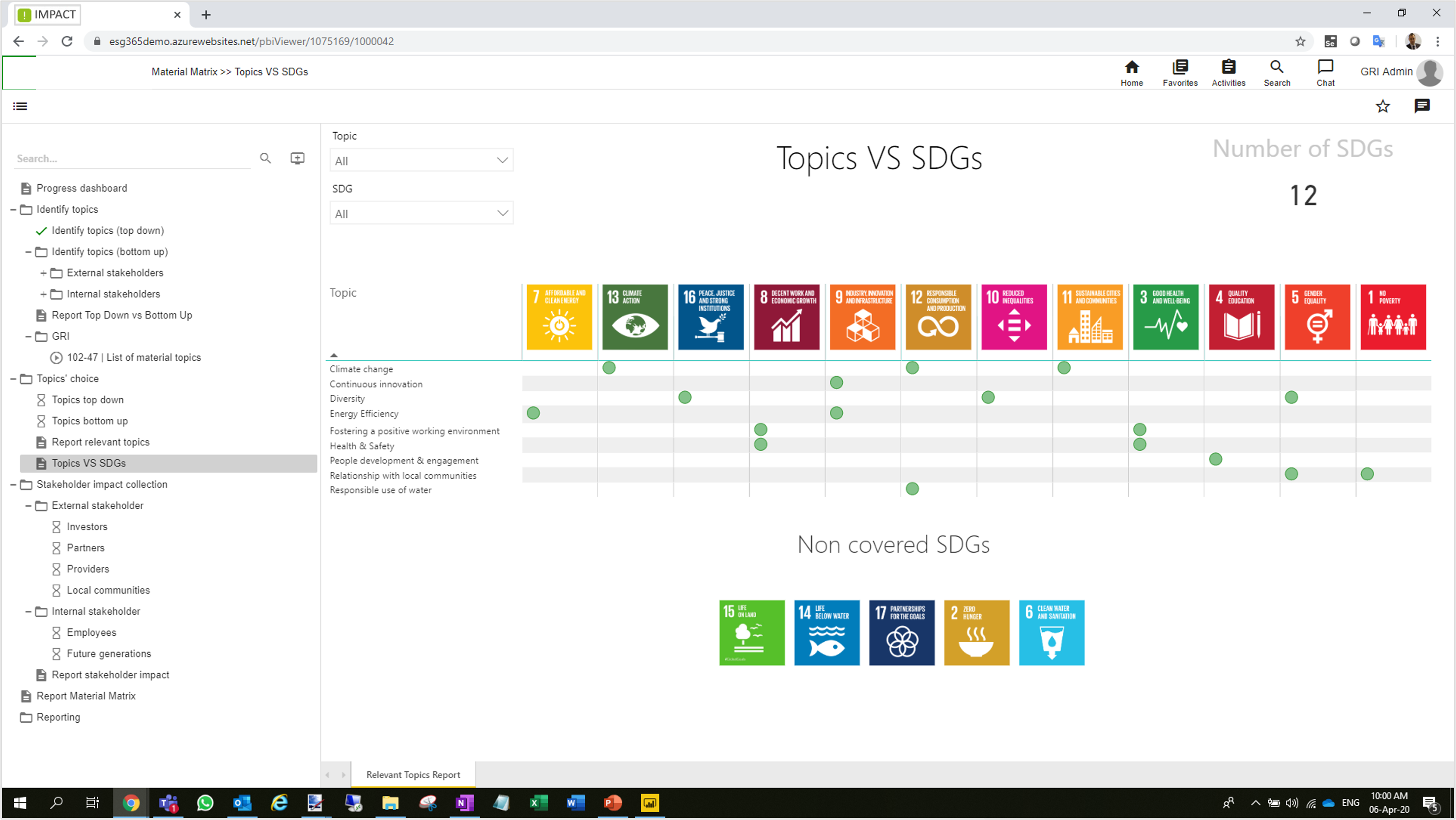 screenshot of Impact