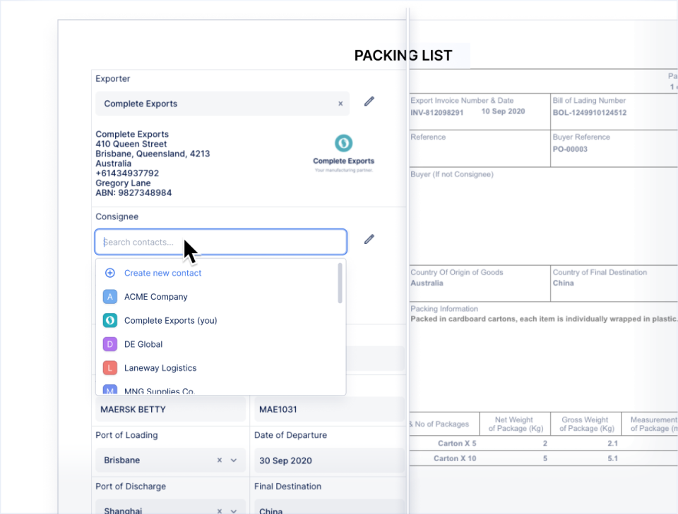screenshot of IncoDocs