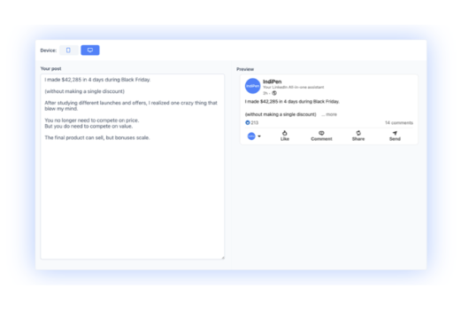 screenshot of IndiPen