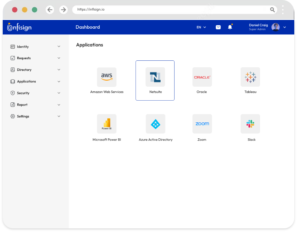 screenshot of Infisign
