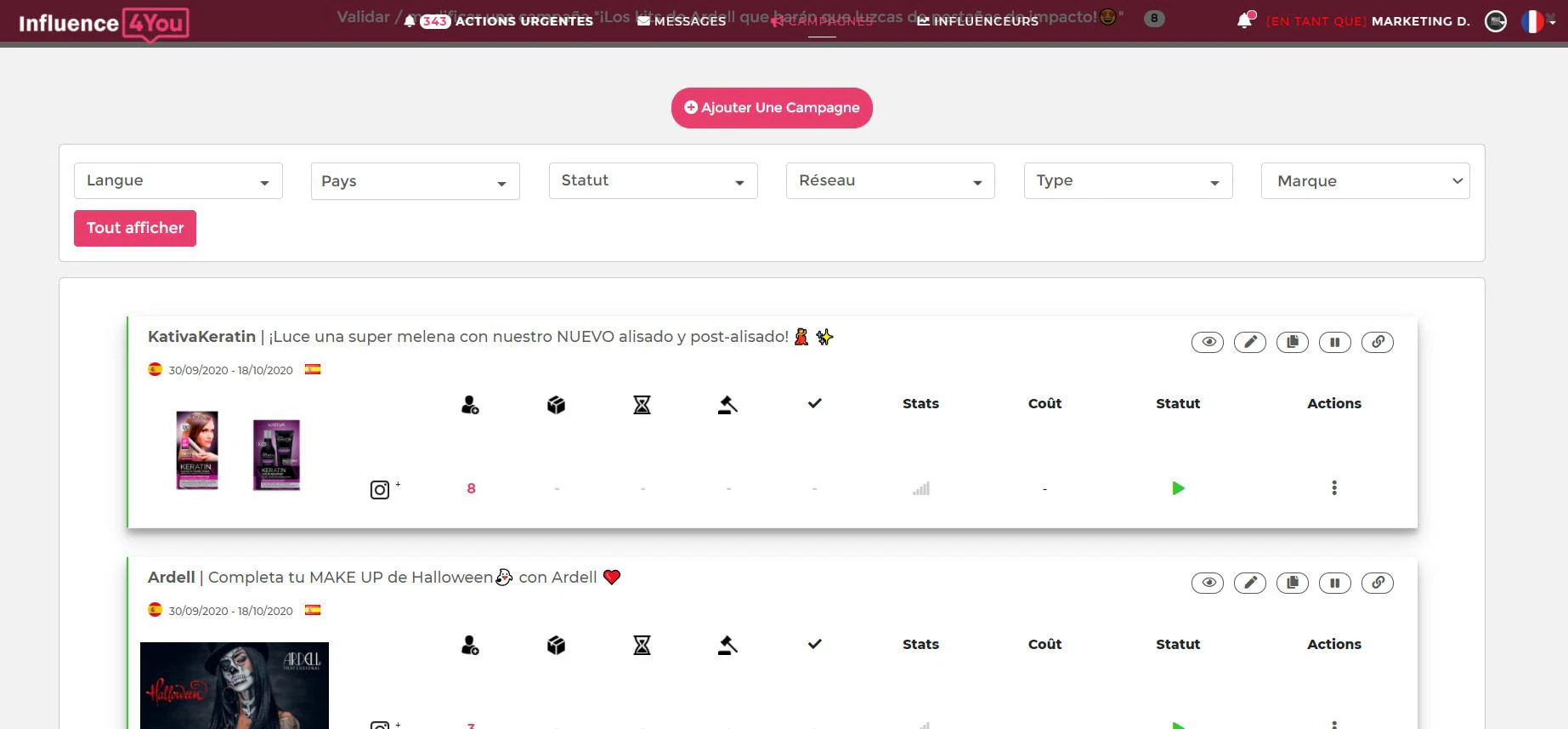 screenshot of Influence4You