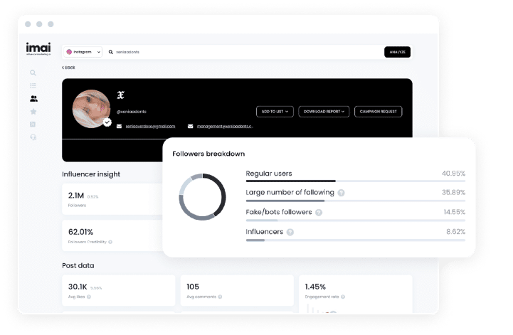screenshot of InfluencerMarketing.ai