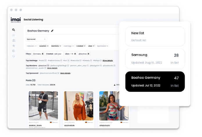 screenshot of InfluencerMarketing.ai