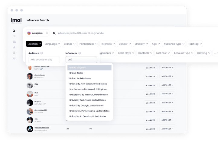 screenshot of InfluencerMarketing.ai