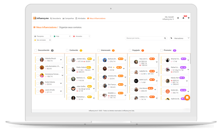 screenshot of Influency.me