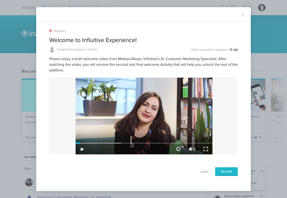 screenshot of Influitive