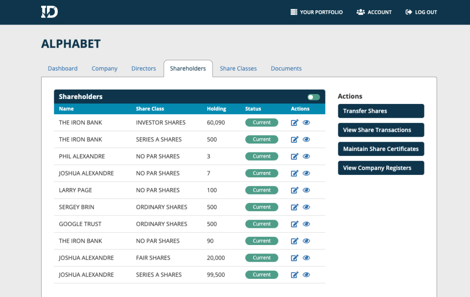 screenshot of InfoDocs