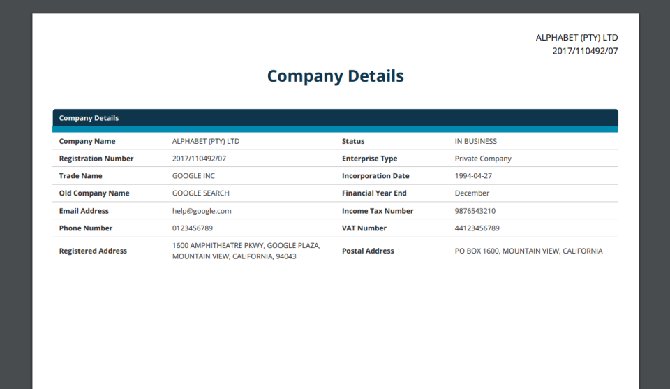 screenshot of InfoDocs
