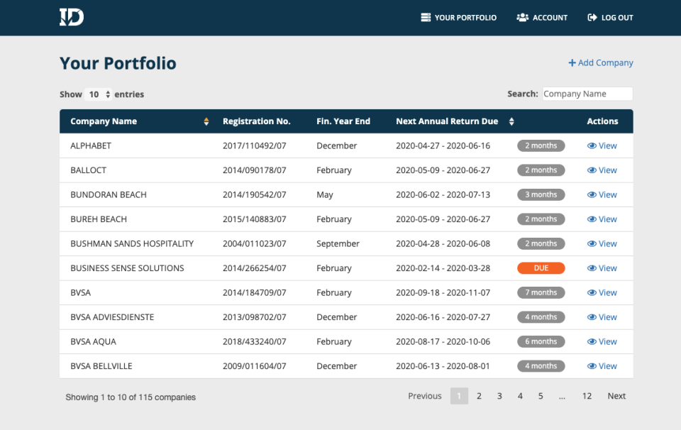 screenshot of InfoDocs