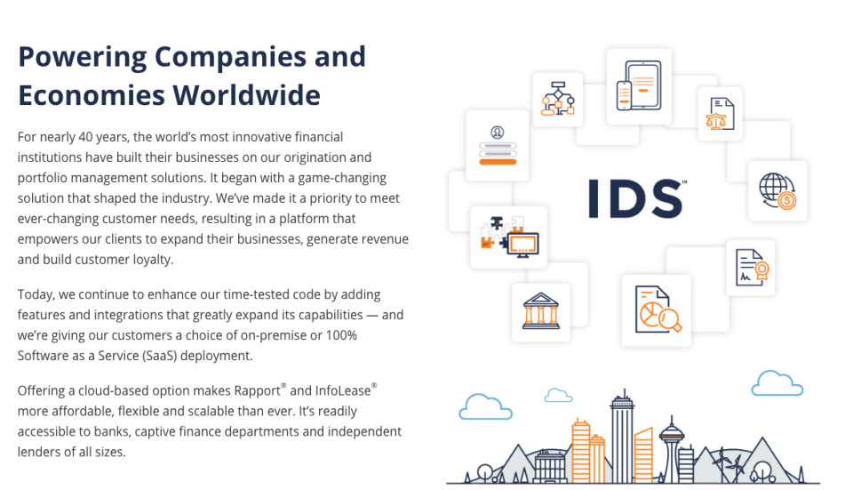 screenshot of InfoLease