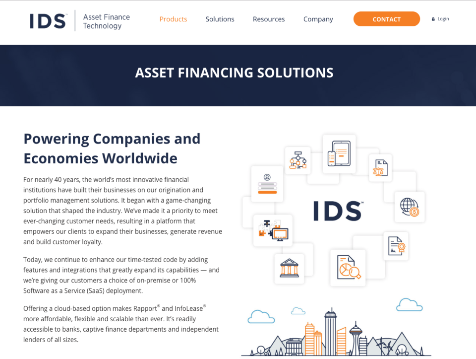 screenshot of InfoLease