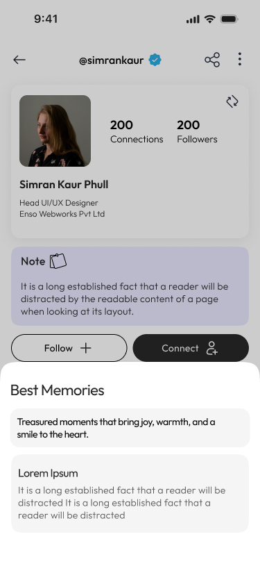 screenshot of InfoProfile