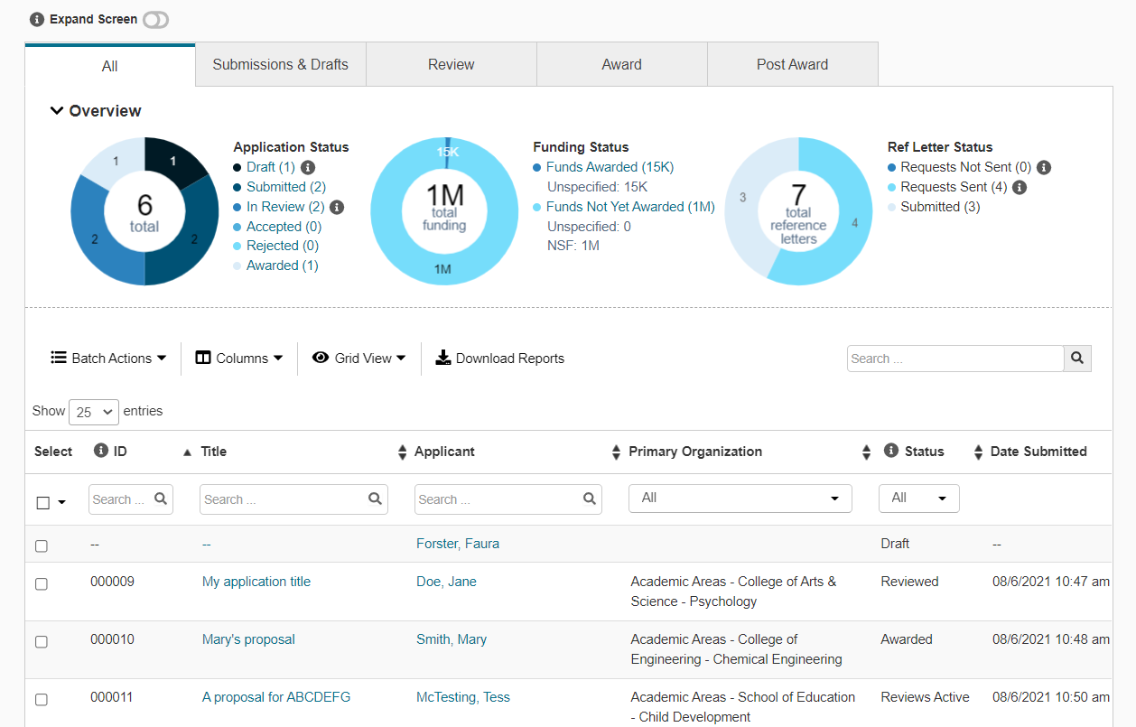 screenshot of InfoReady