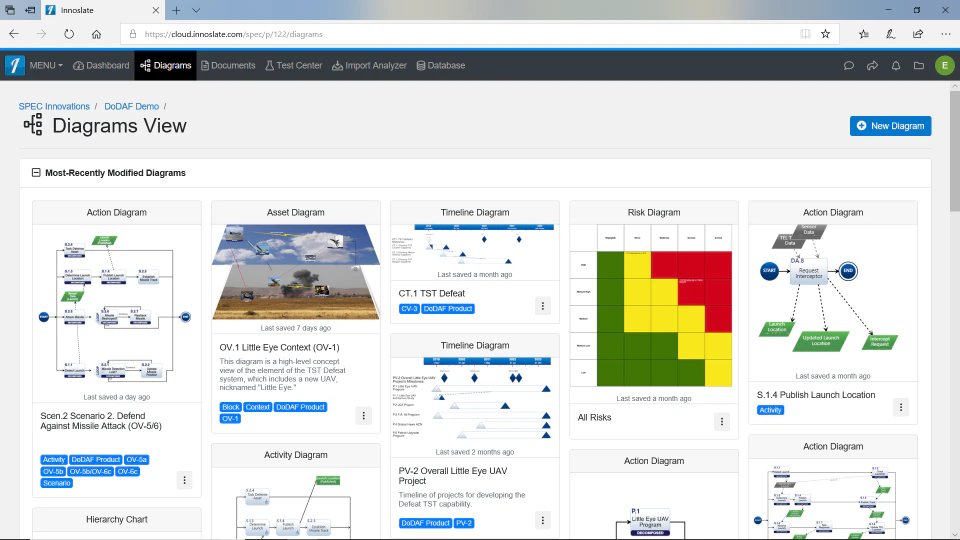 screenshot of Innoslate