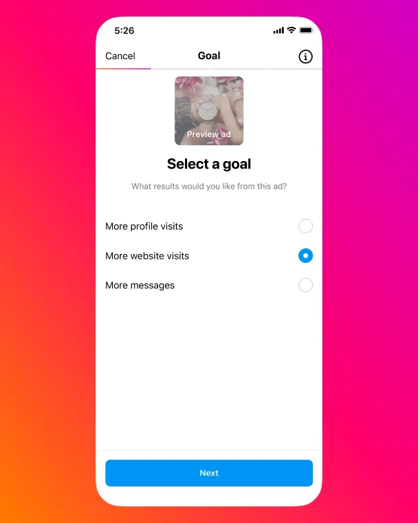 screenshot of Instagram