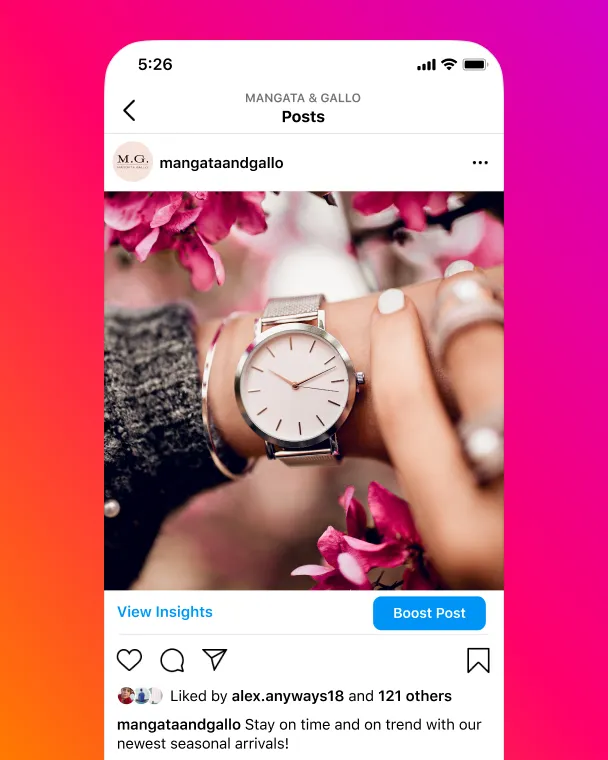 screenshot of Instagram