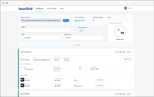 screenshot of InsurGrid