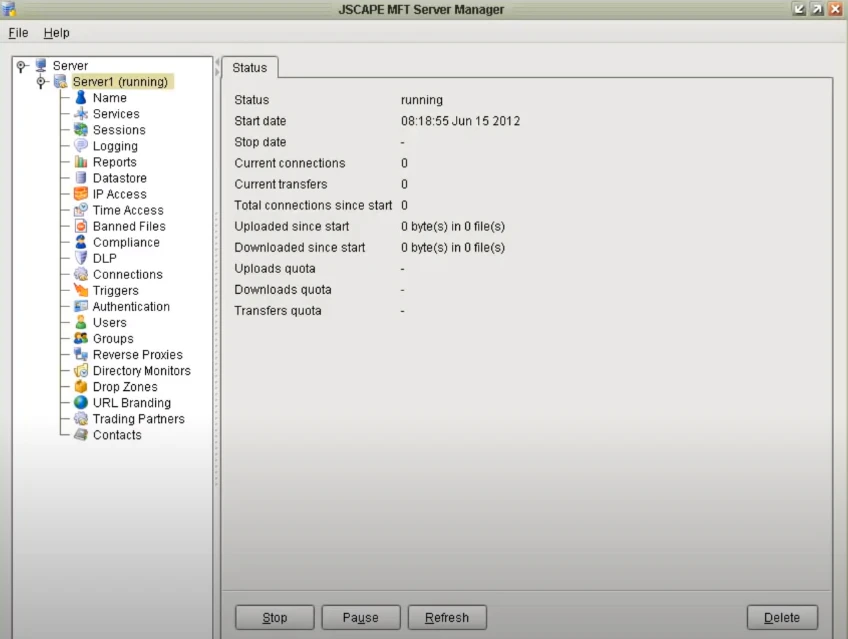 screenshot of JSCAPE