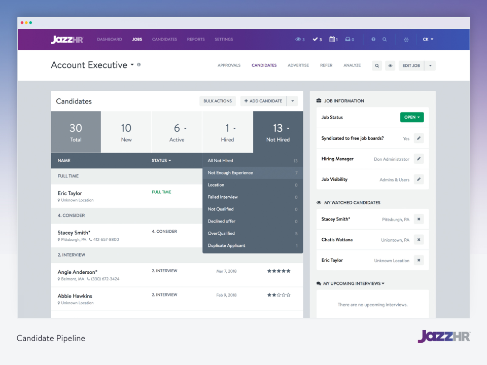 screenshot of JazzHR