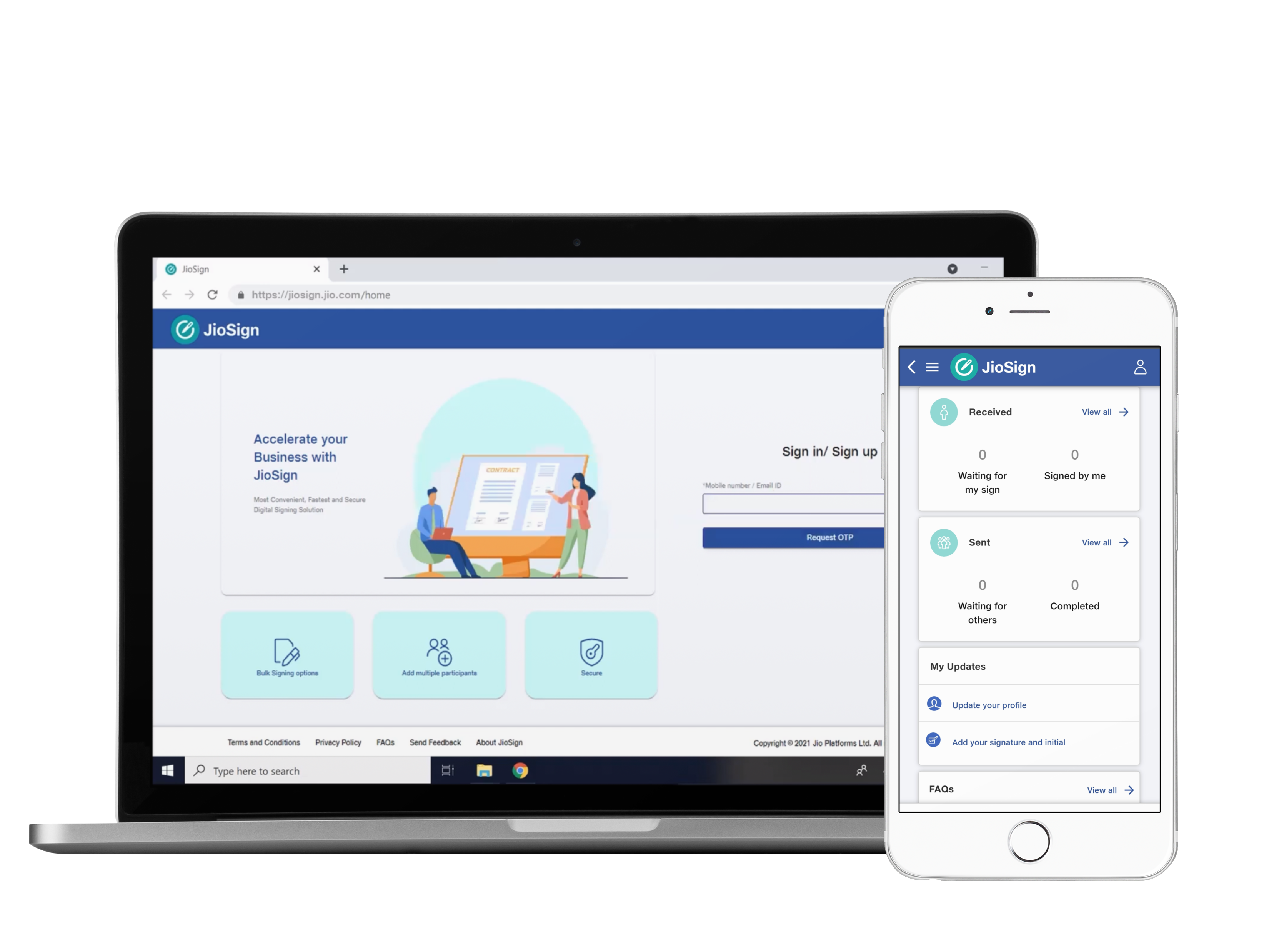 screenshot of JioSign