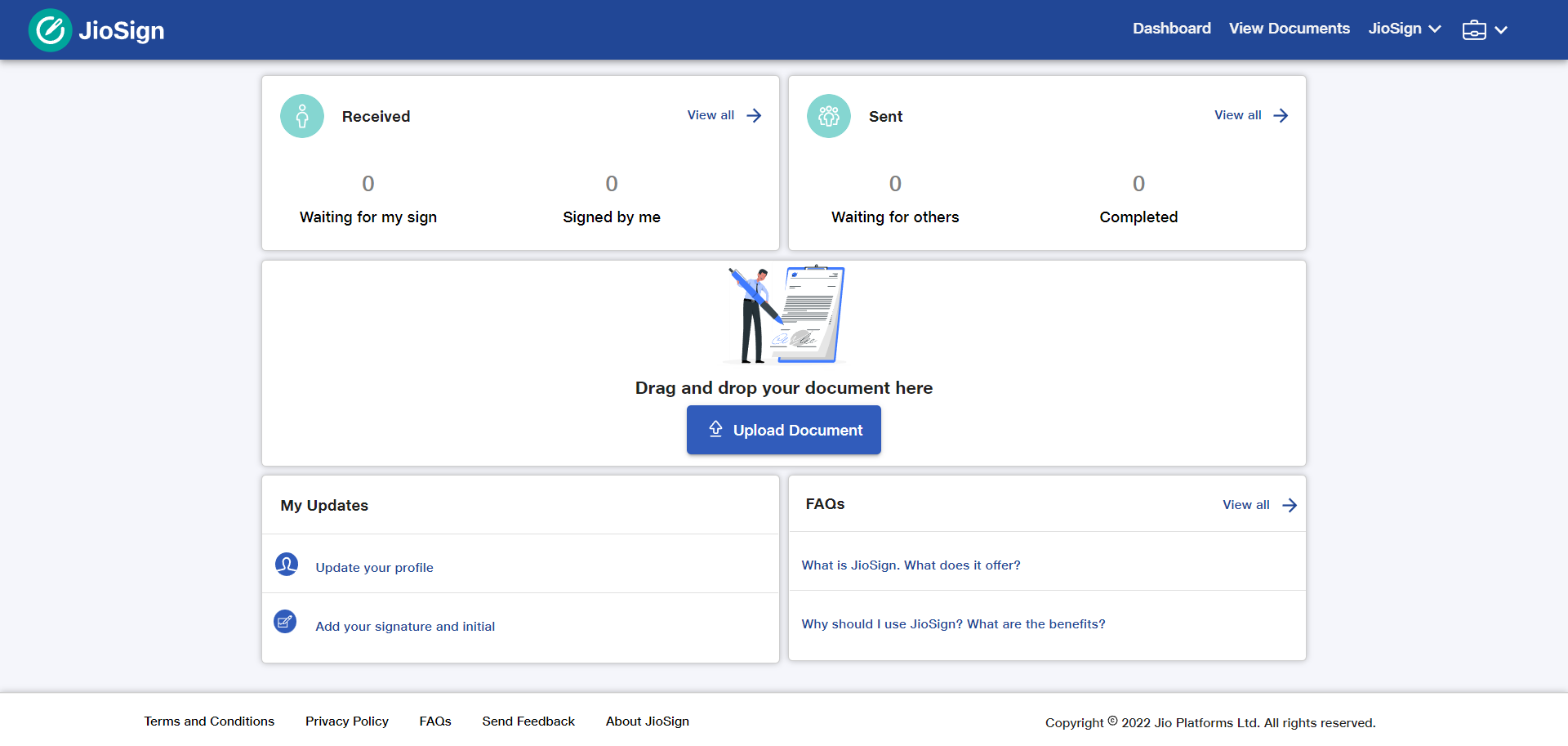 screenshot of JioSign
