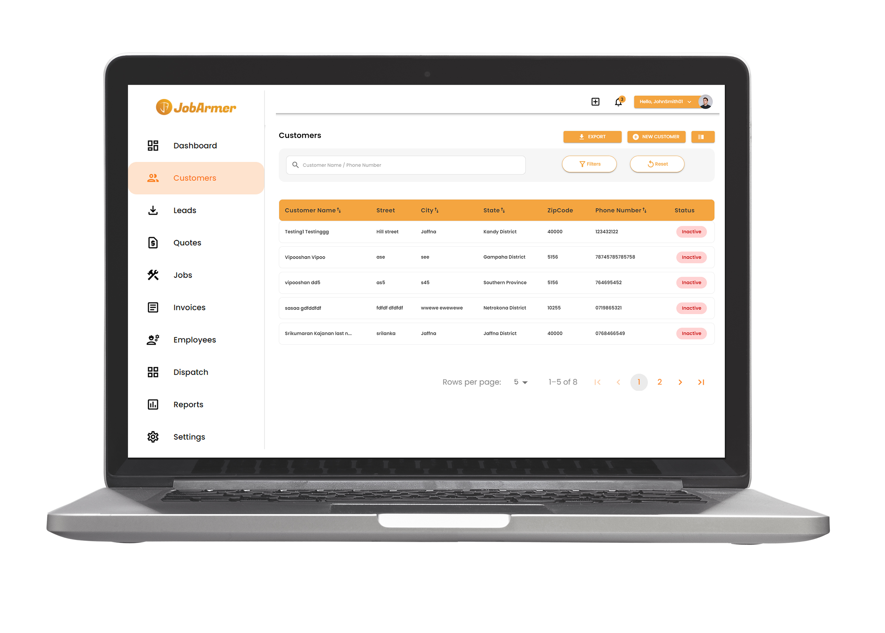 screenshot of JobArmer