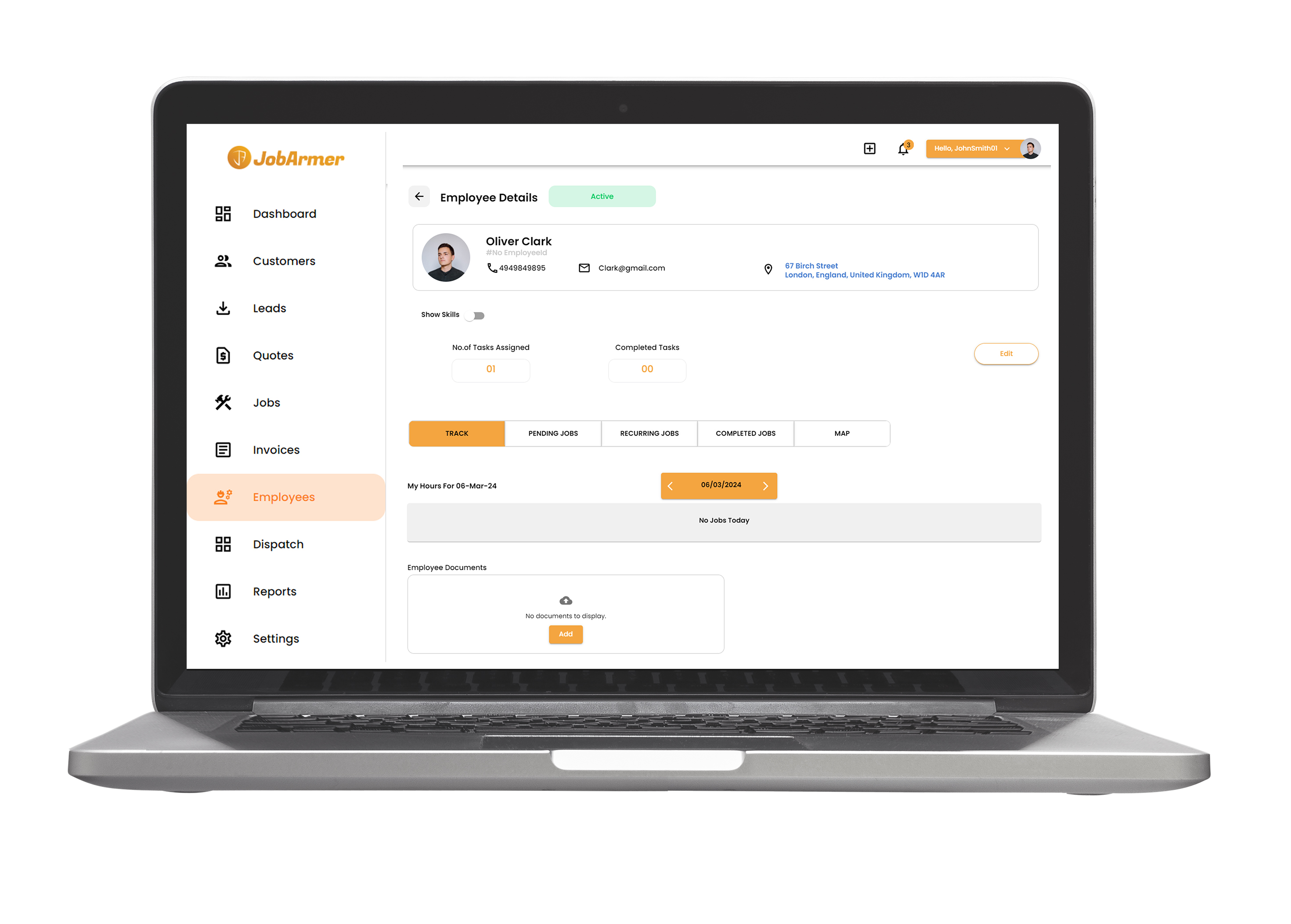 screenshot of JobArmer