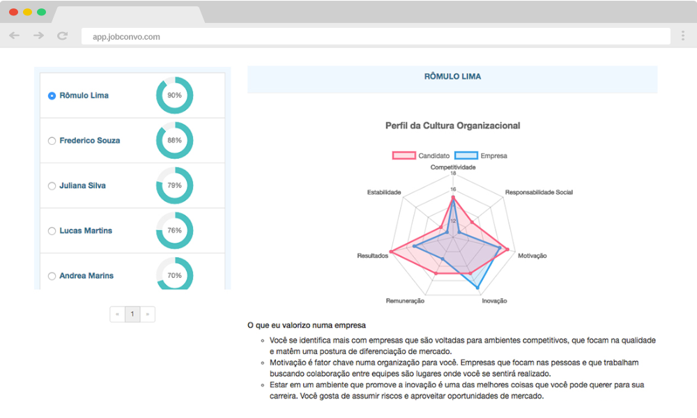 screenshot of JobConvo