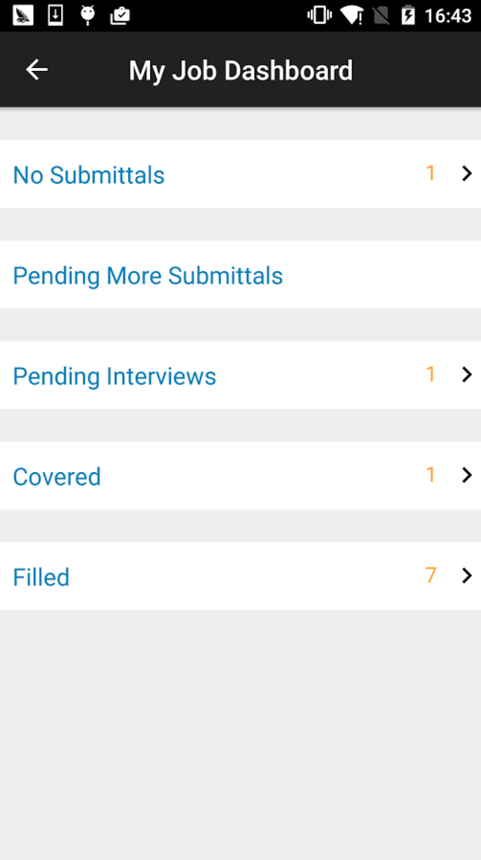 screenshot of JobDiva