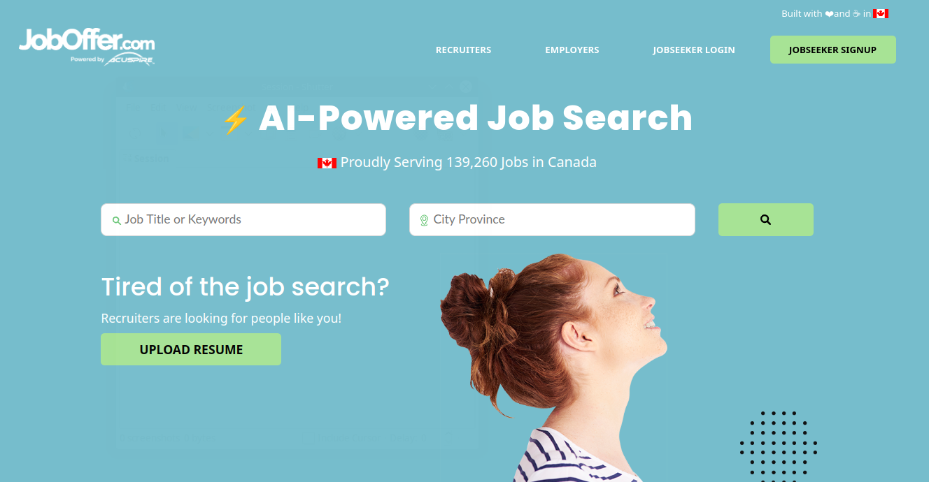 screenshot of JobOffer.com