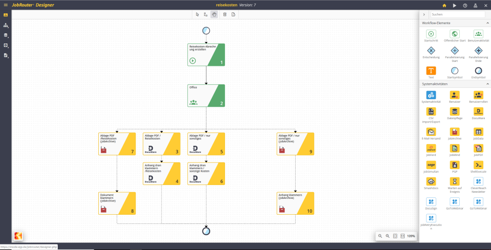 screenshot of JobRouter