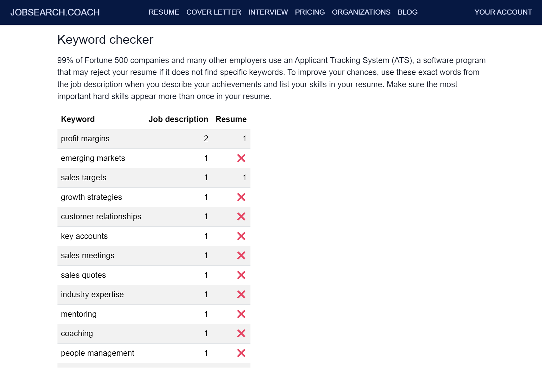 screenshot of JobSearch.Coach