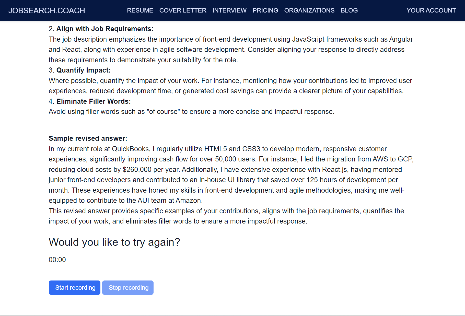screenshot of JobSearch.Coach