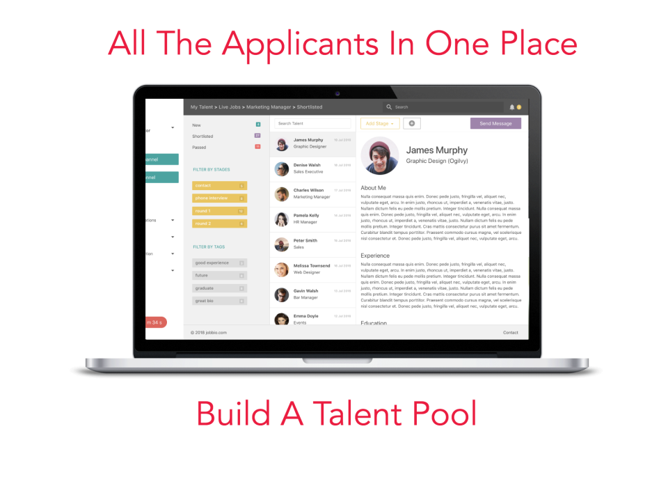 screenshot of Jobbio