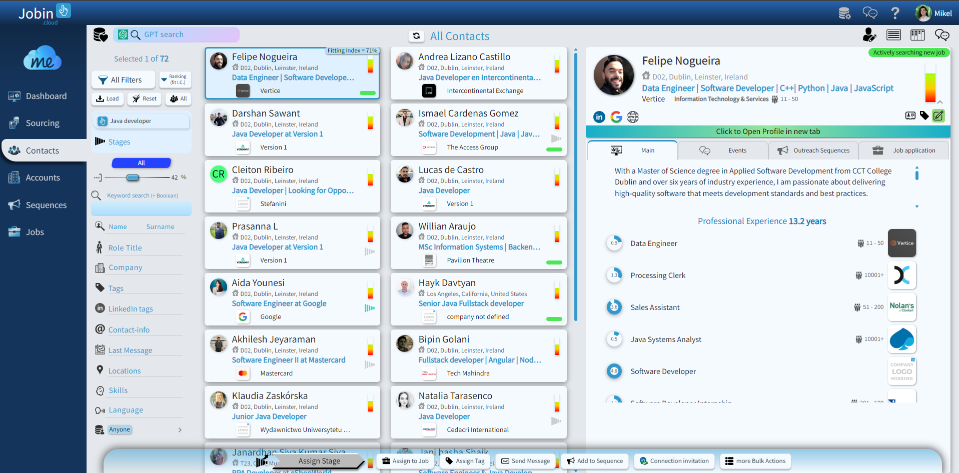 screenshot of Jobin.cloud