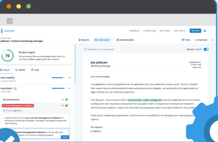 screenshot of Jobscan