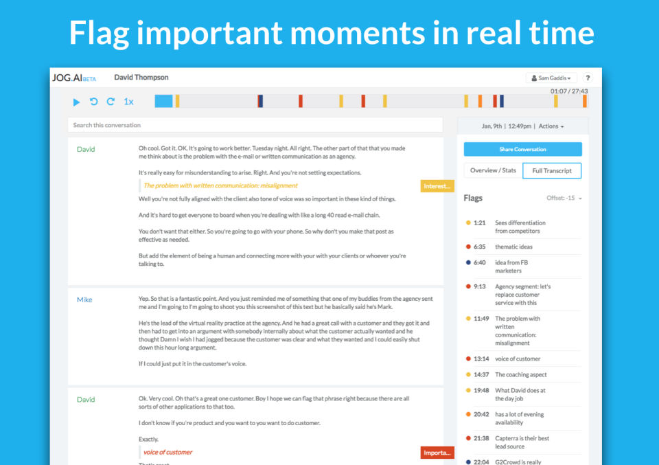screenshot of Jog.ai