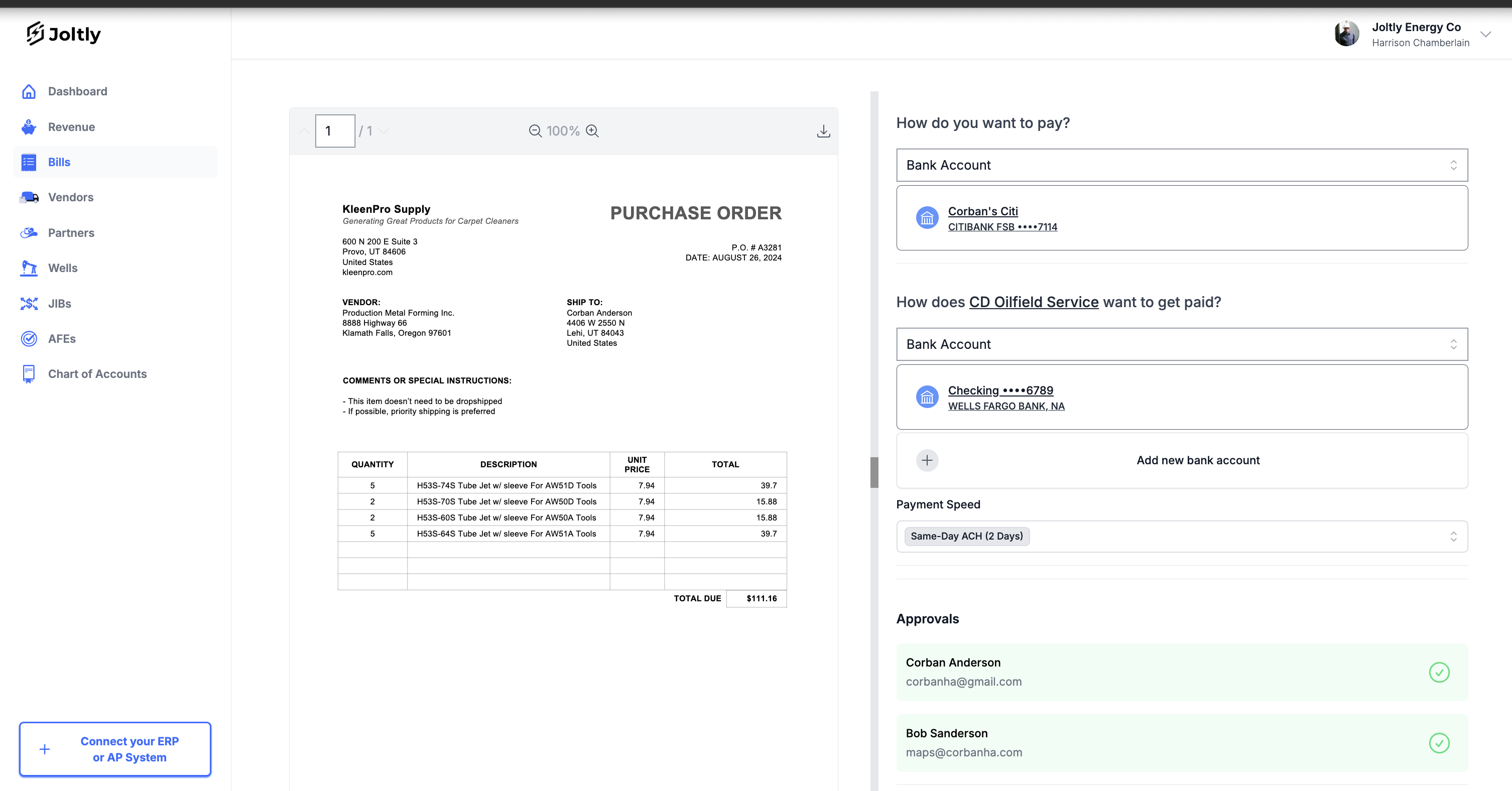 screenshot of Joltly